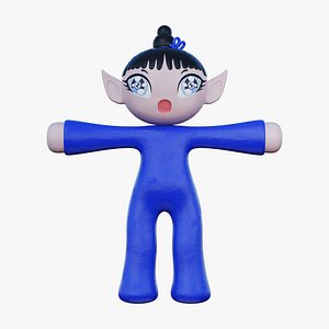 Cute chibi cartoon girl