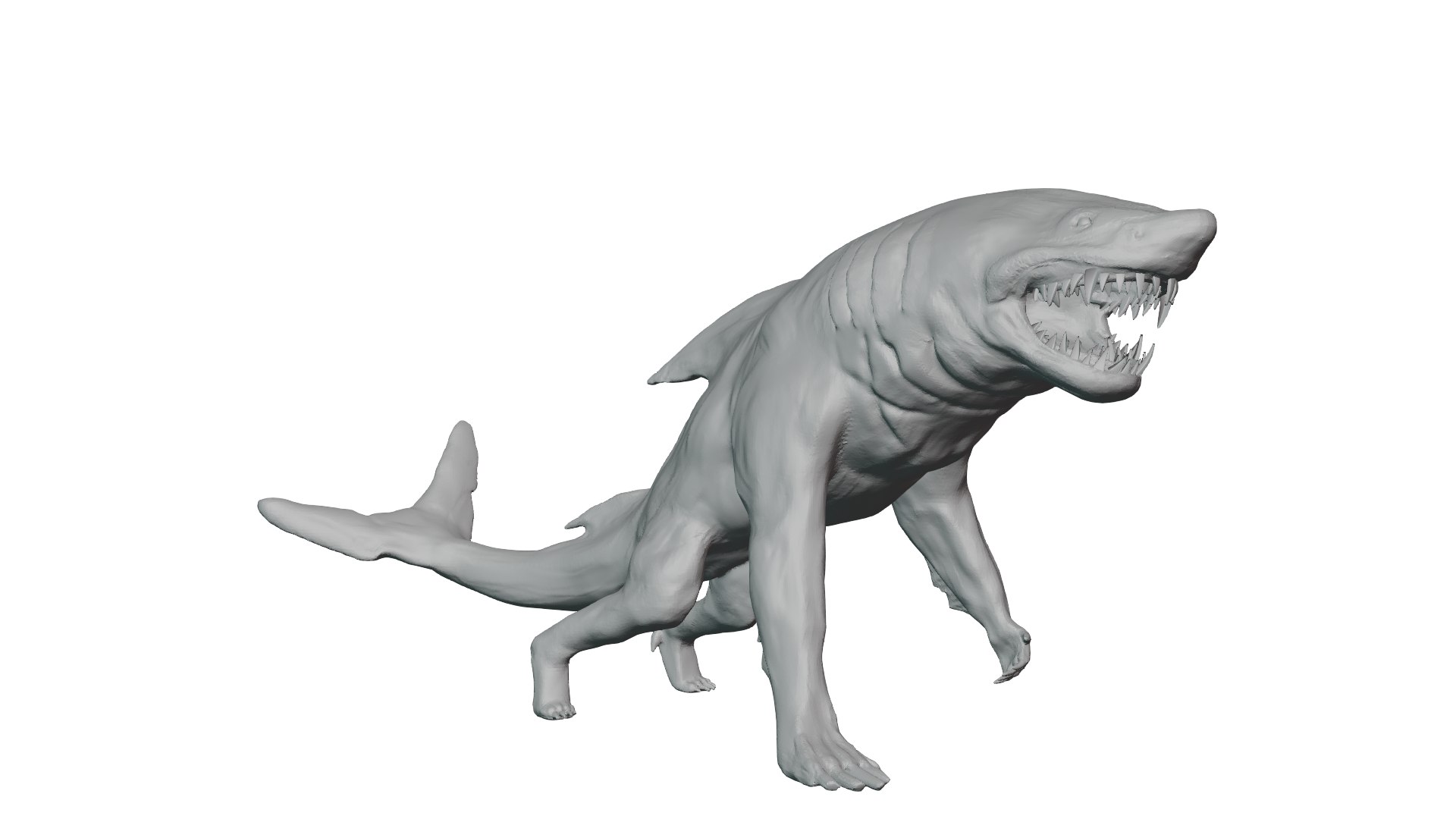 3D Model Fantasy Creature Shark And Wolf 3d Print - TurboSquid 2206972