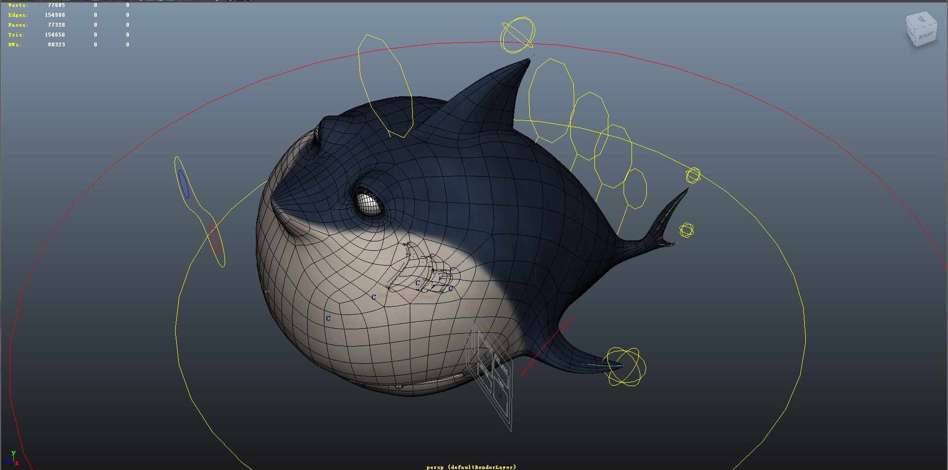 Cartoon Shark Rigged Obj