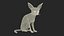 Vulpes Zerda Sitting Pose Fur 3D model