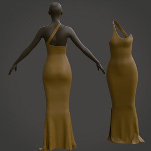 Female dress- One Shoulder Maxi Dress
