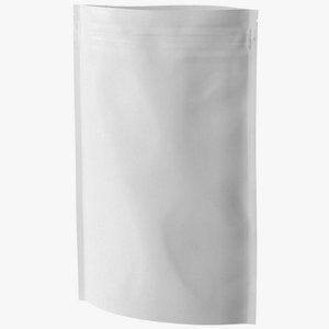3D zipper white paper bag