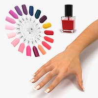 Female Hand with Fingernail Polish Collection