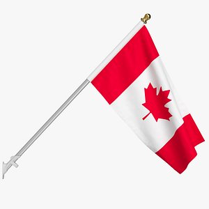 Canada Wall Mount Flag Pole 3D model
