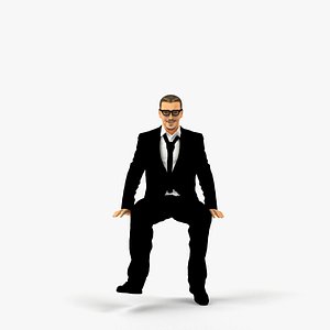 Seated man in suit 0487