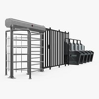 Urban Subway Entrance Control Gates Dirty