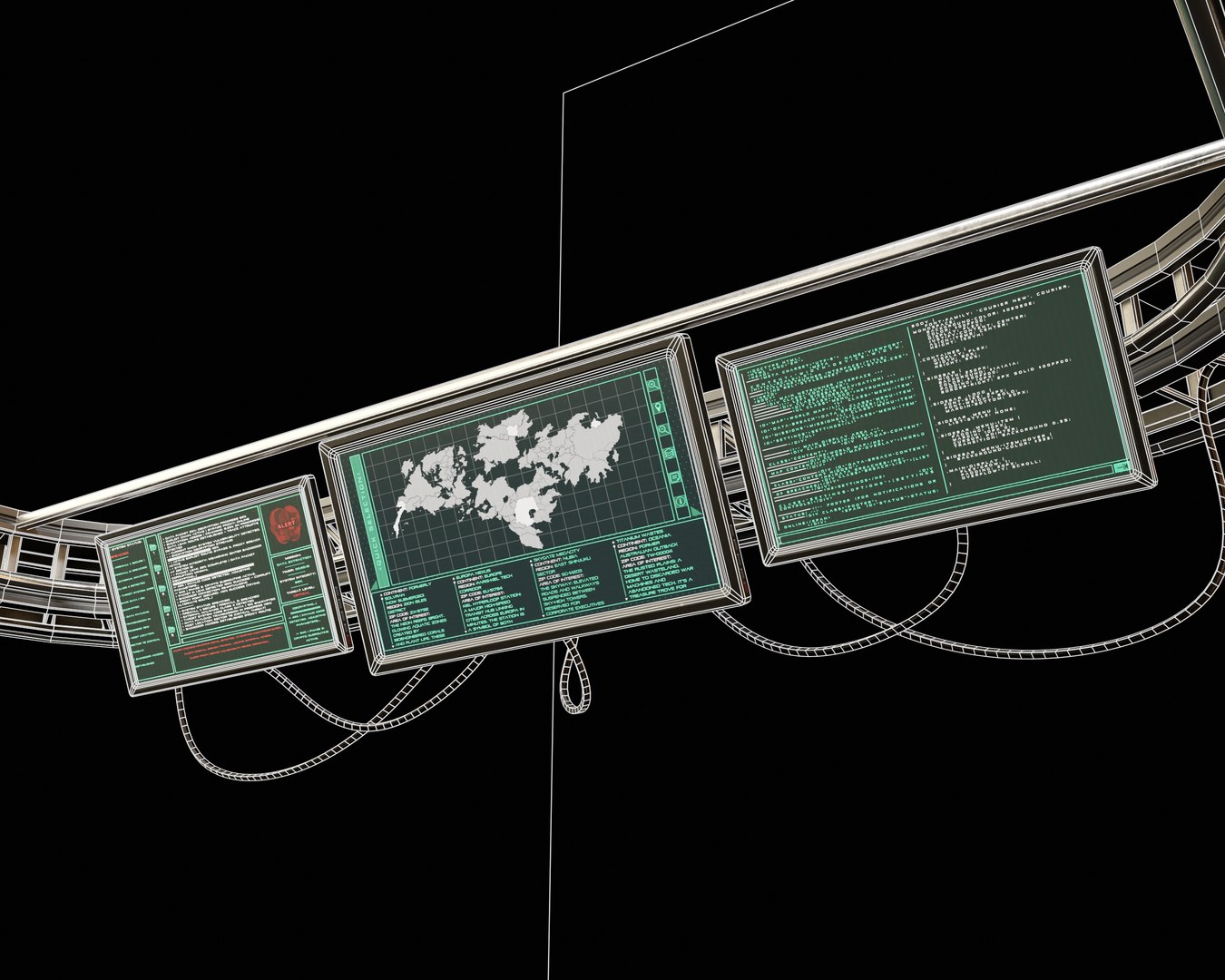 3D Model Sci-Fi Retro Monitors Ceiling Mount - TurboSquid 2403769