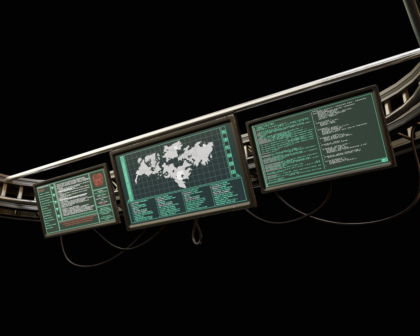 3D Model Sci-Fi Retro Monitors Ceiling Mount - TurboSquid 2403769
