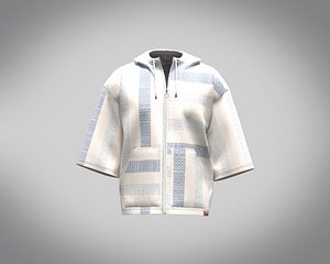 Mens hoodie with front zip pocket 3D