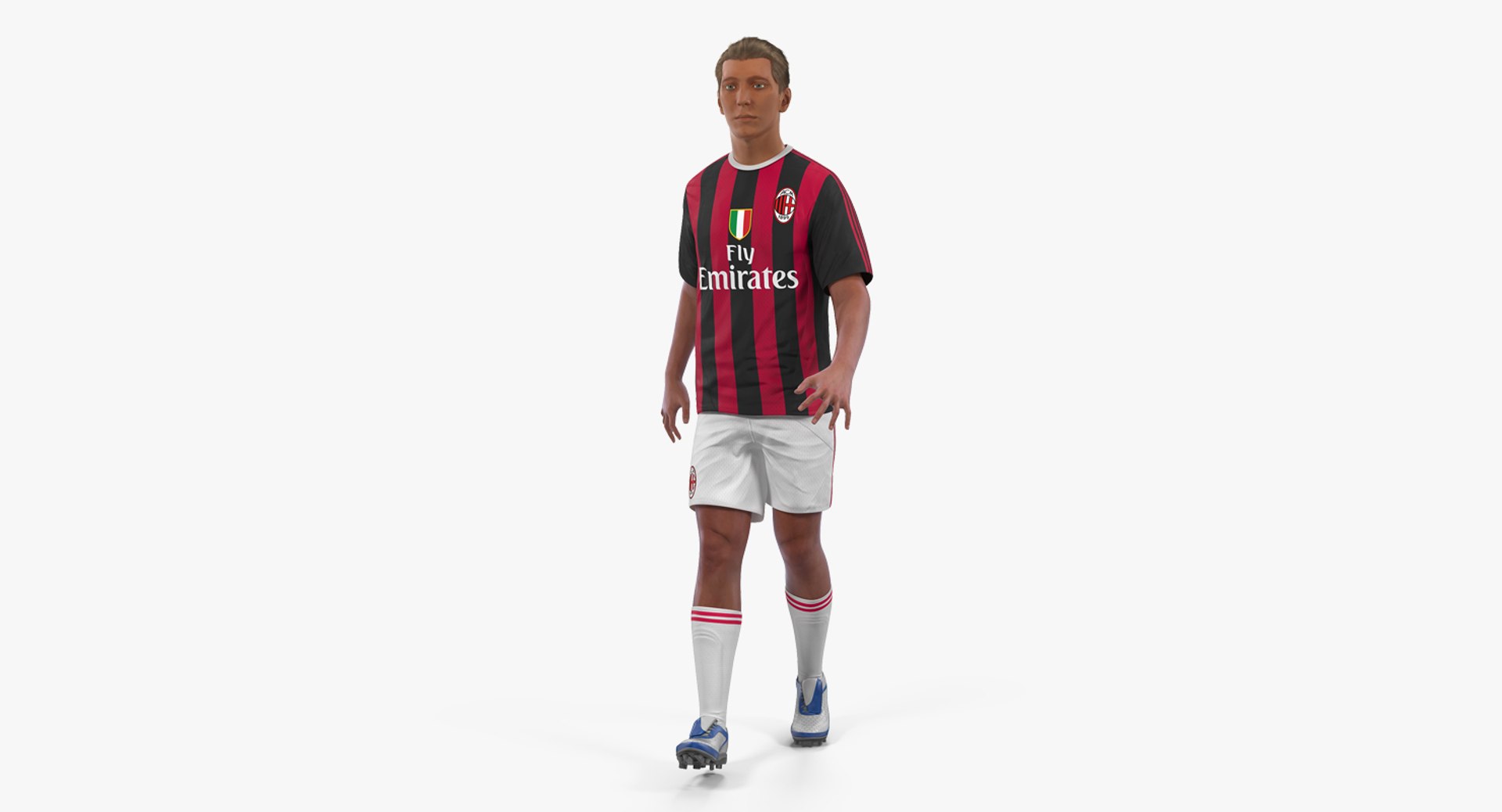 Soccer or Football Player Milan Rigged 2 3D Model 3D model preview