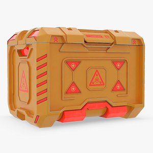 Sci-Fi Storage Crate Orange Locked
