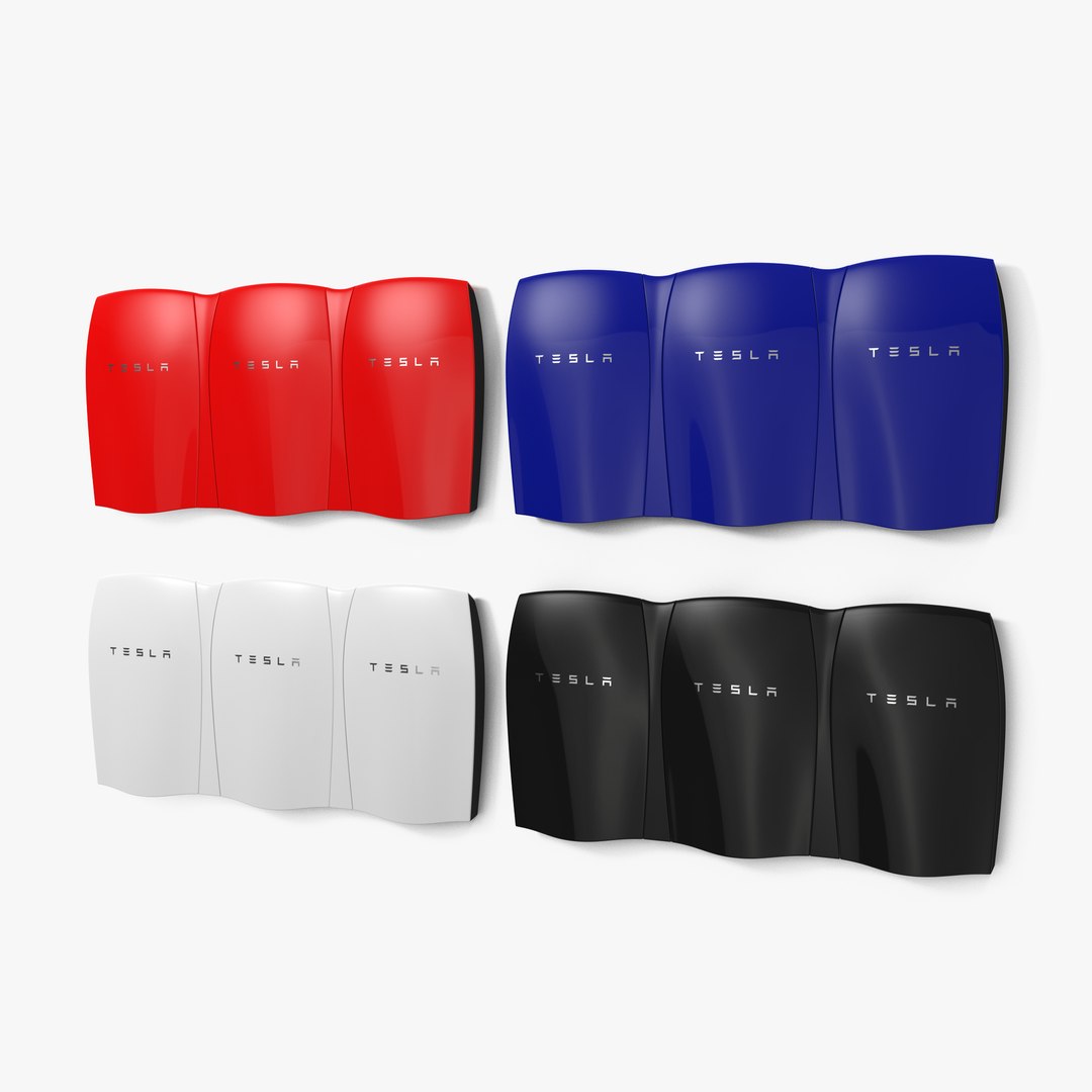 Tesla Powerwall Triple Unit 3D Models Set 3D model preview
