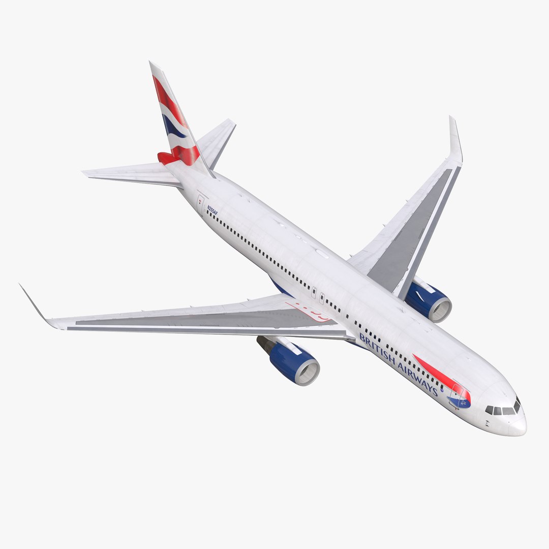 Boeing 767-300ER British Airways Rigged 3D Model 3D model preview