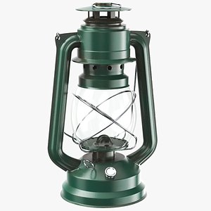 3D Detailed Green Hurricane Lamp