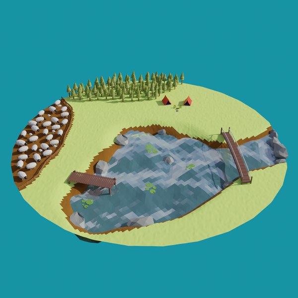 3D Low Poly Cartoon Landspace model - TurboSquid 1798718