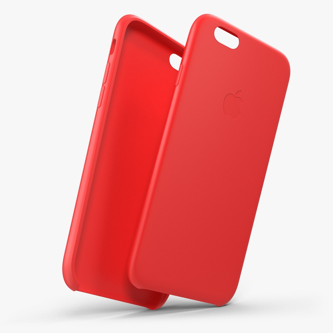 iPhone 6 Plus Silicone Case Red 3D model preview