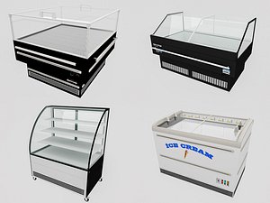 Supermarket Freezer Refrigirator 2 3D model