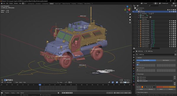 3D модель Бронеавтомобиль MaxxPro с интерьером в реальном времени ...