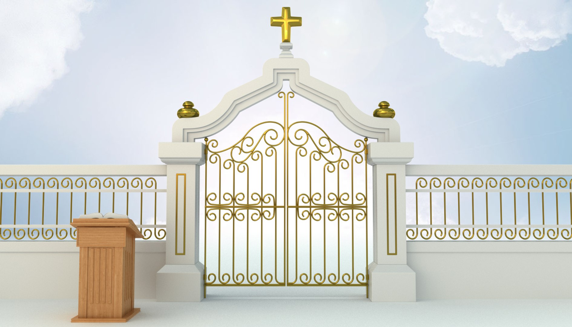 Pearly Gates Heaven 3d Model