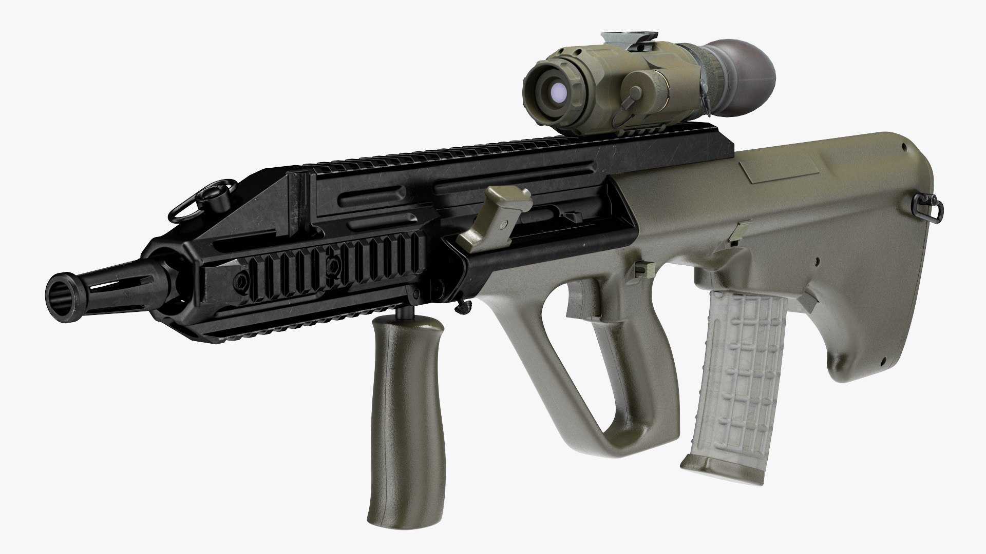 Bullpup Steyr AUG with Thermal Scope Trijicon M300W 3D model preview