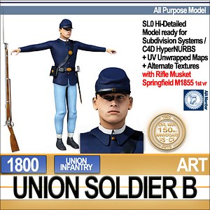 Civil War Union Soldier B Infantry