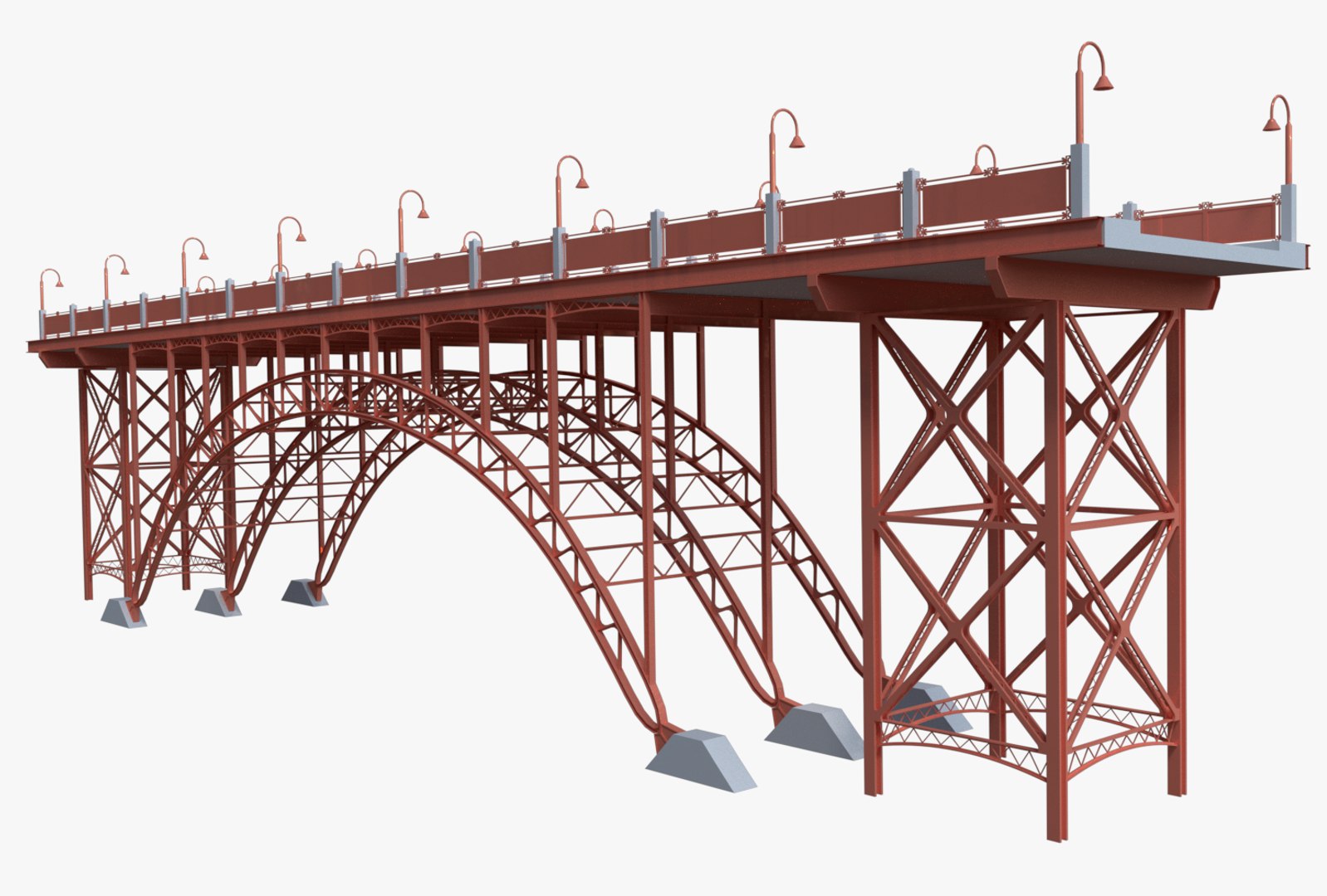 3D Steel Bridge Model TurboSquid 1277112