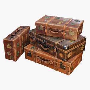 Vintage Suitcase Collection 1 3D model