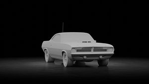 3D model Plymouth Cuda Barracuda 1970