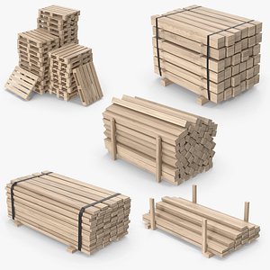 Stacked Wood Planks Beams And Pallets