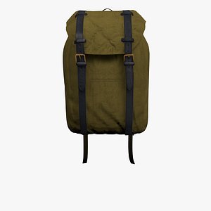 3D model brown rucksack bag
