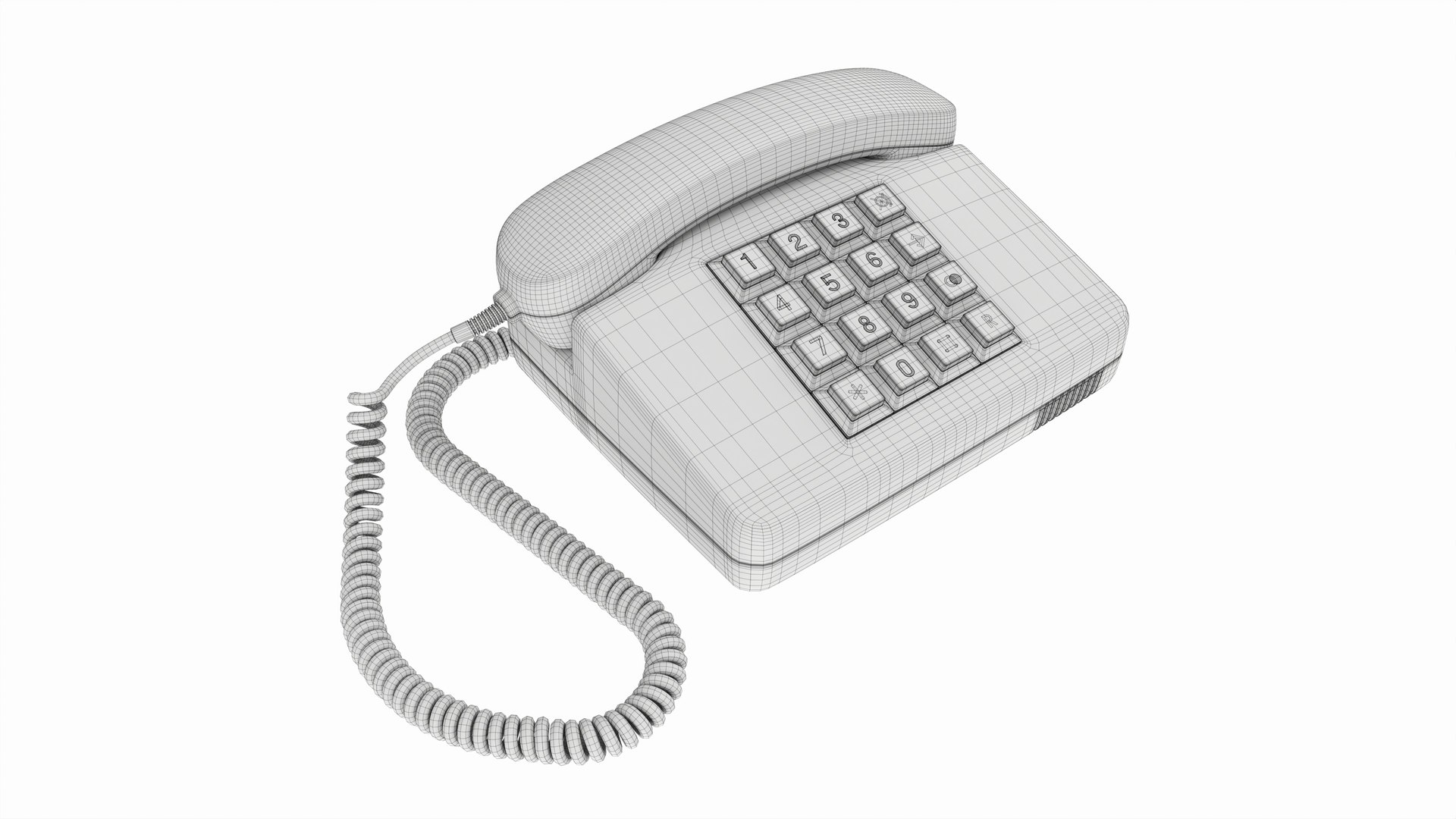 Table Touch-tone Telephone 3D Model - TurboSquid 2201750