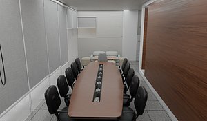 Modern Corporate Office Interior - Open Workspace  Meeting Room model