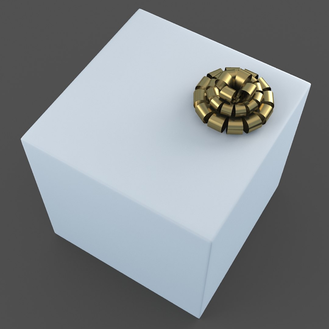 christmas gift present box 3d dxf