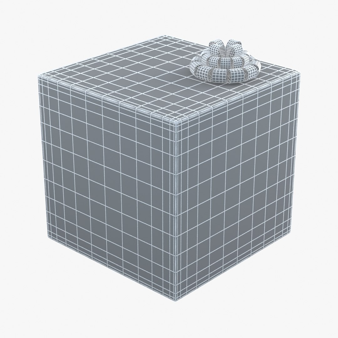 christmas gift present box 3d dxf