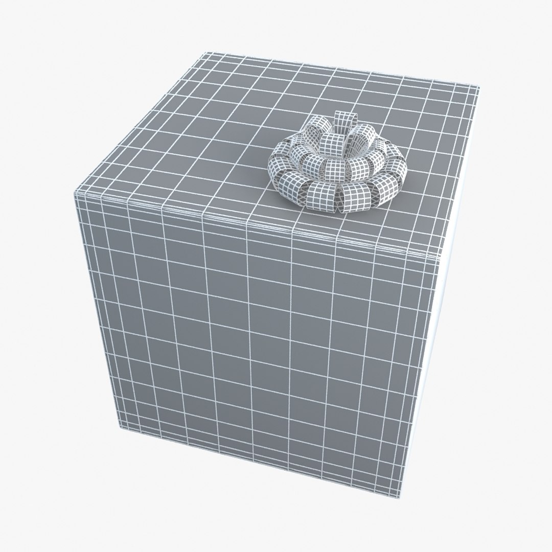 christmas gift present box 3d dxf