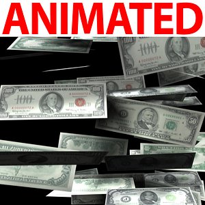 money falling 3d model