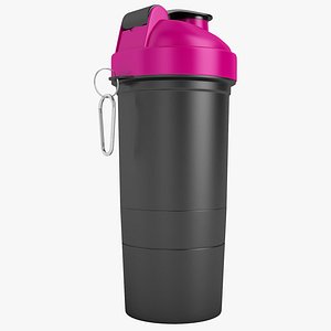 Protein Shaker Bottle with Protein Pink 3D model