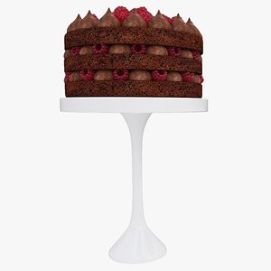 Raspberry chocolate cake stand 3D model