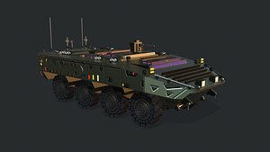 3D Armored Vehicle SCI FI GTK Wolf APC