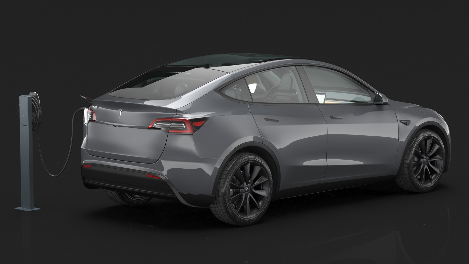 3D model Tesla Model Y Charging with EV Charger Station TurboSquid