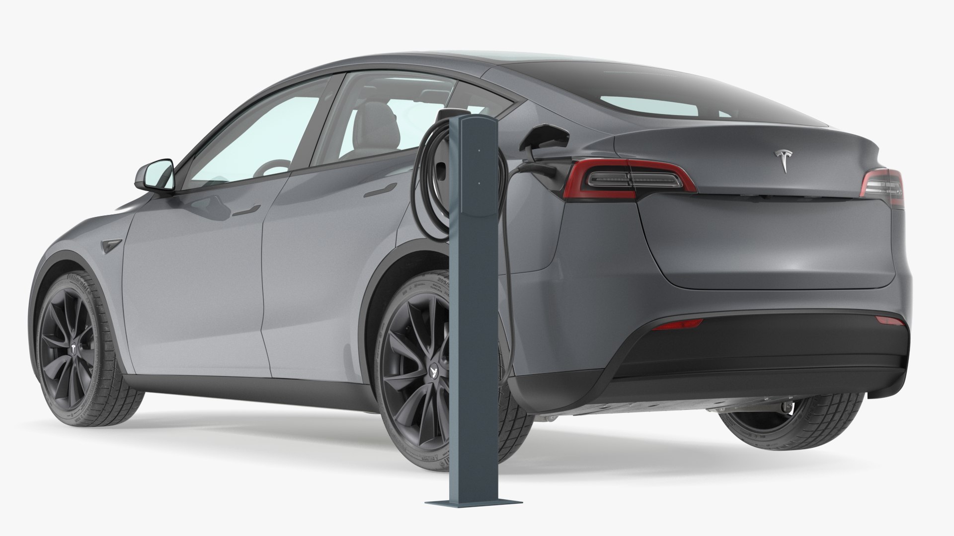 3D model Tesla Model Y Charging with EV Charger Station TurboSquid