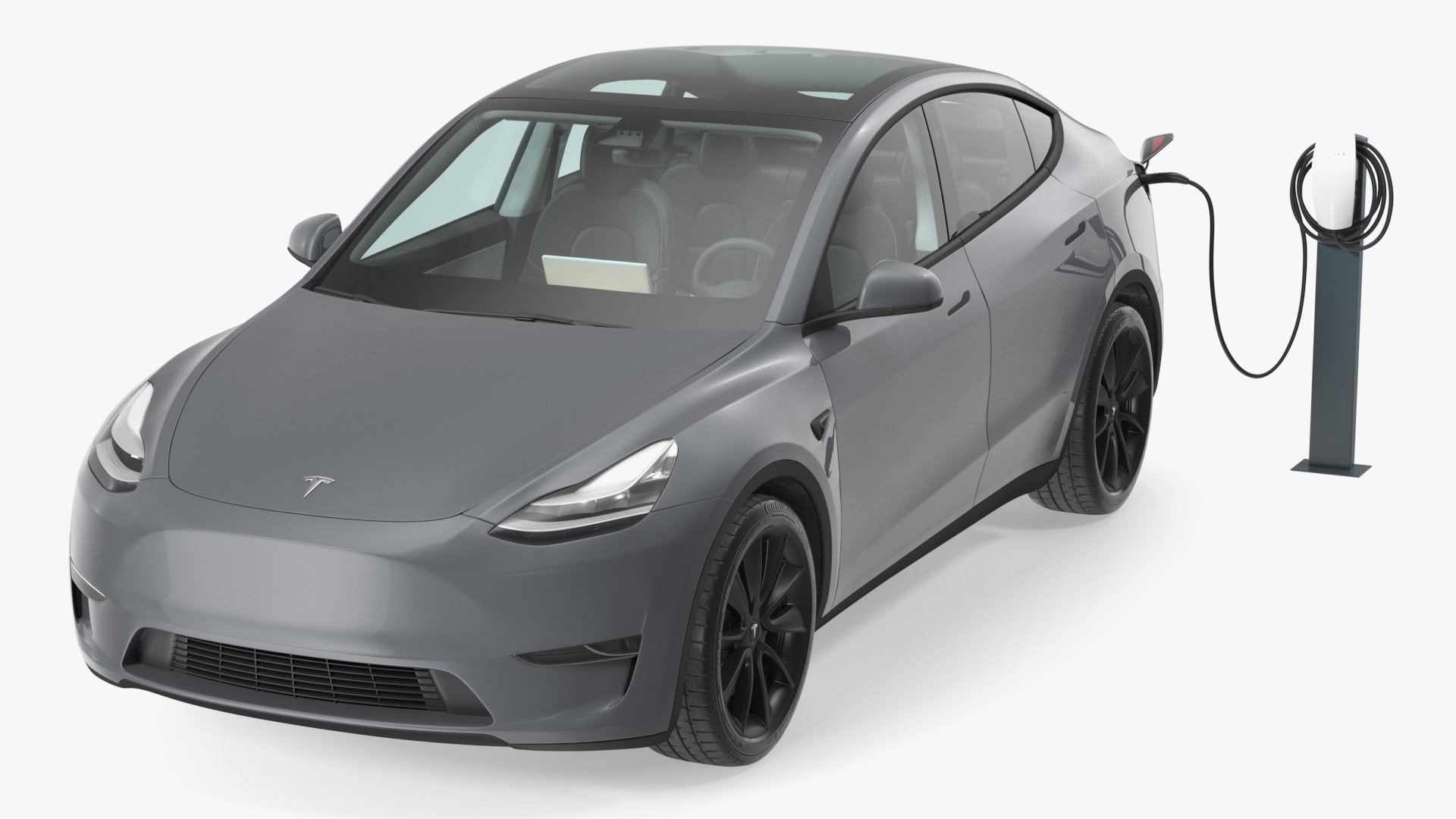 3D model Tesla Model Y Charging with EV Charger Station TurboSquid