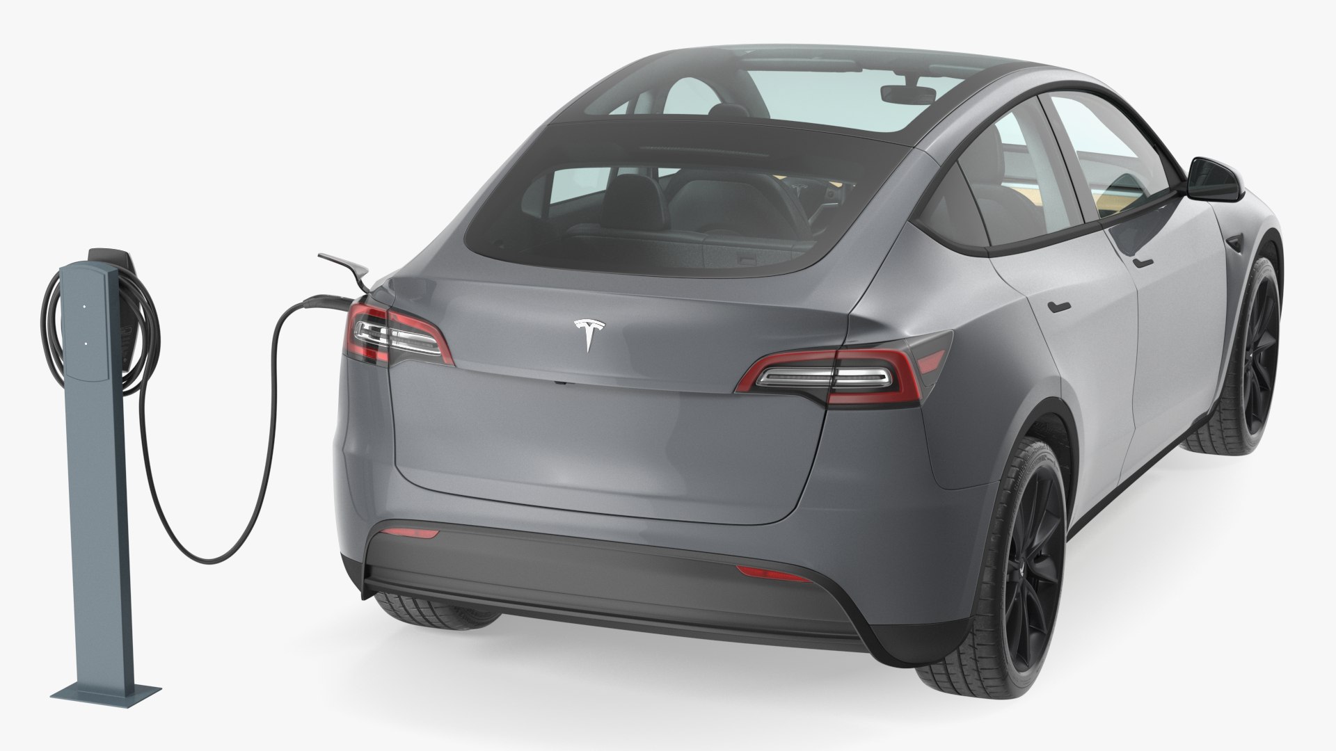3D model Tesla Model Y Charging with EV Charger Station TurboSquid