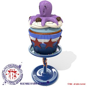 octopussy cupcake 3d obj