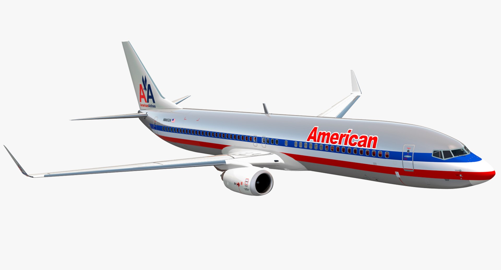 Boeing 737-900 American Airlines Rigged 3D Model 3D model preview