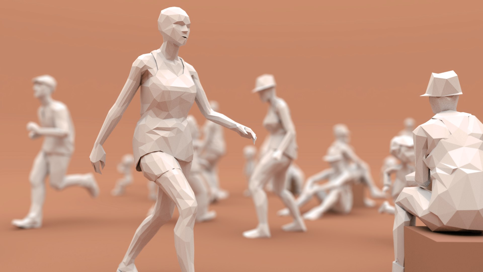 Poses walking sitting standing model - TurboSquid 1224563