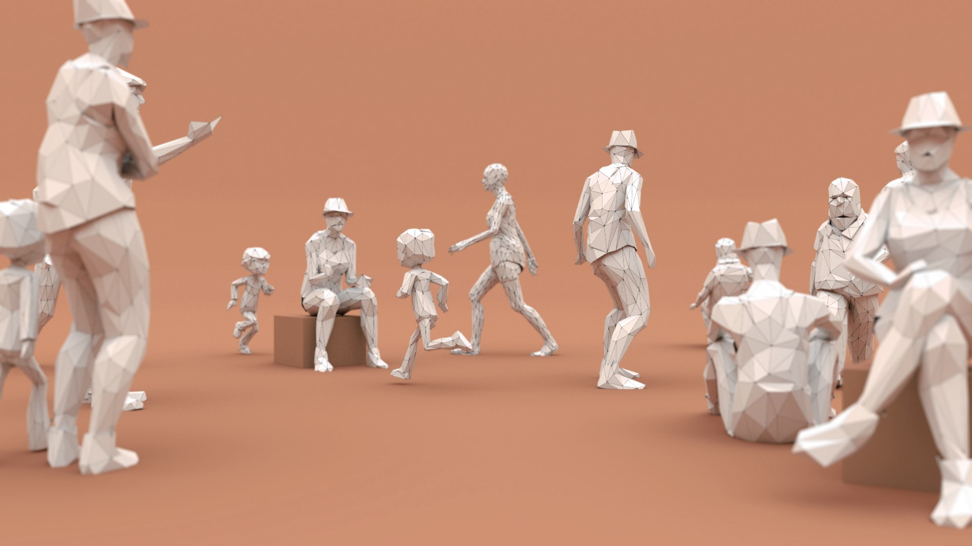 Poses walking sitting standing model - TurboSquid 1224563