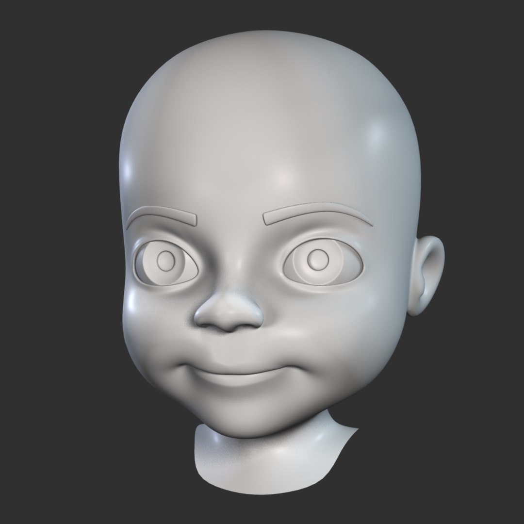 Cartoon Boy - Head 3d Model