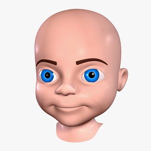 cartoon boy - head 3d model