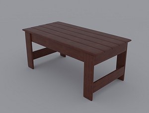 3D model Wooden Side Table